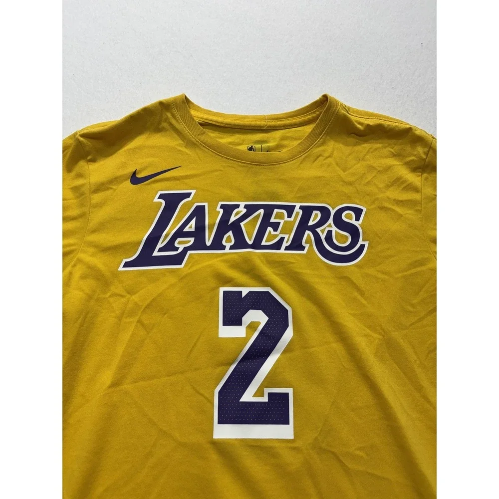 Los Angeles Lakers Shirt Mens Medium Yellow NBA Lonzo Ball Nike Dri Fit